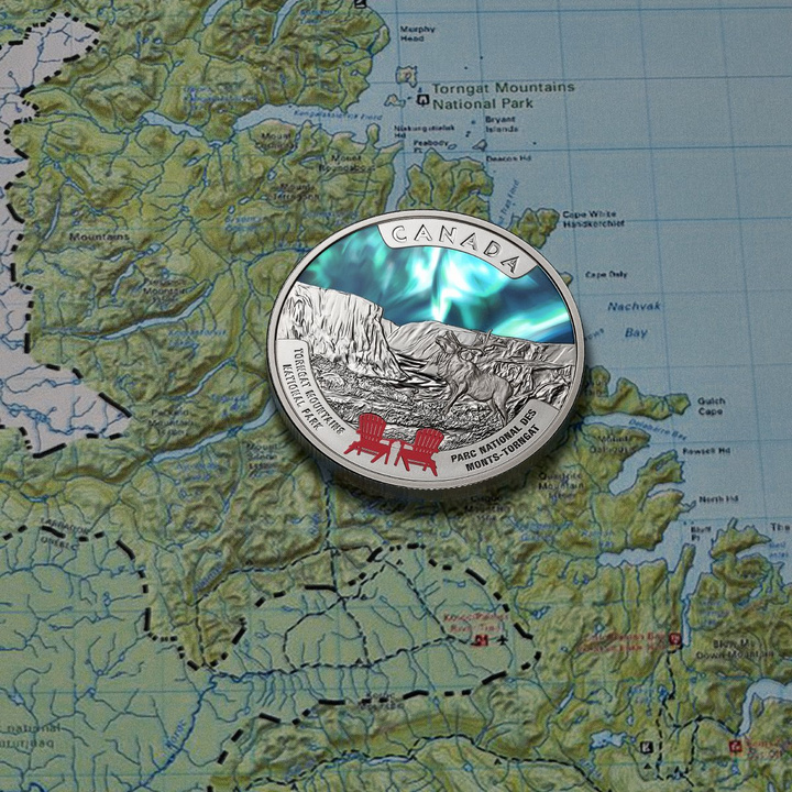 Canada’s National Parks - Parcul Național Munții Torngat colorată 1 oz Argint 2026 Proof