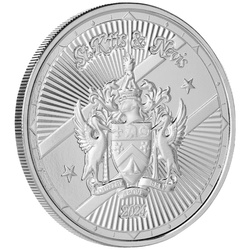 St. Kitts & Nevis: Escudo de Armas Colorido 1 onza de Plata 2024