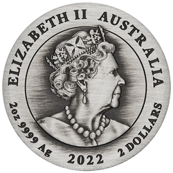 Chinese Myths and Legends: Dragon 2 uncje Srebra 2022 Antiqued Coin