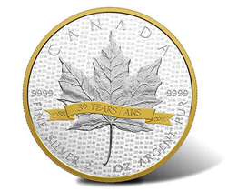Maple Leaf 2 oz Silber 2018 (30 Jahre)