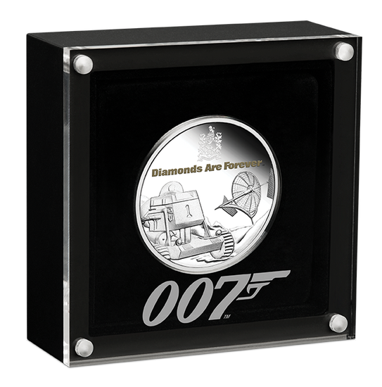 Tuvalu: Diamonds Are Forever colored 50. movie anniversary 1 oz Silver 2021 Proof