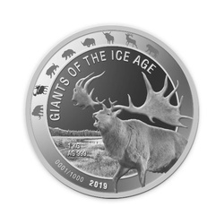Ghana: Gigantes de la Edad de Hielo - Ciervo Gigante 1.000 gramos Plata 2019