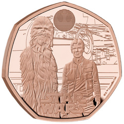  Star Wars: Han Solo and Chewbacca 50p Złoto 2023 Proof 