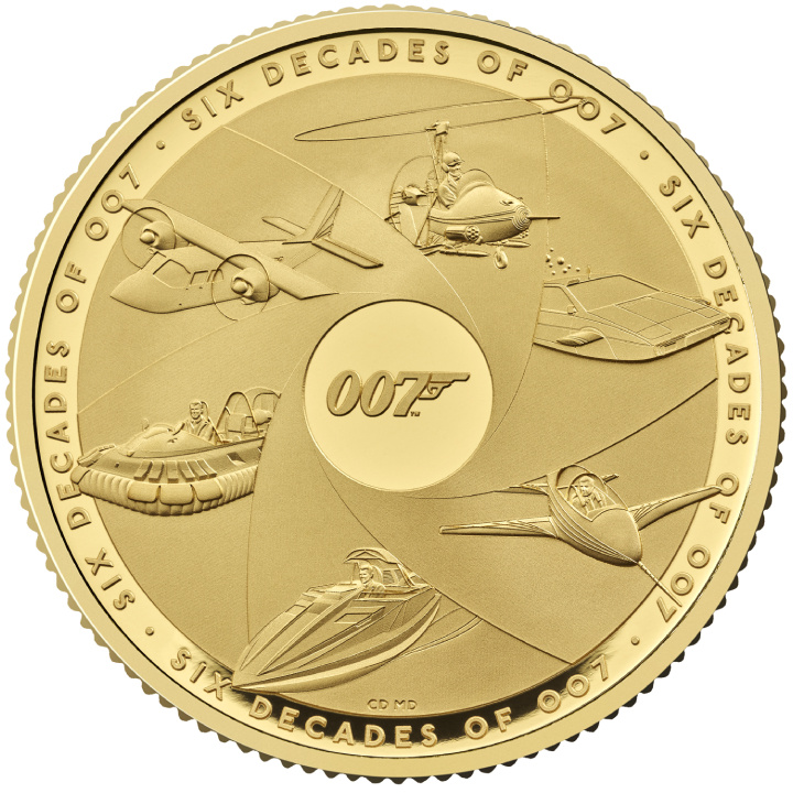 Six Decades of 007 1 oncia d'oro 2024 Proof