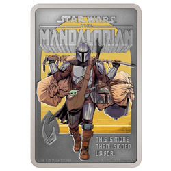 Niue: Star Wars The Mandalorian - Il Mandaloriano colorato 1 oncia d'argento 2022 Finitura anticata