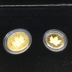 Set 4 monede de aur Canadian Maple Leaf 1989 Proof