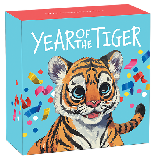 Lunar III: Piccolo Tigre colorato 1/2 oncia d'argento 2022 Proof