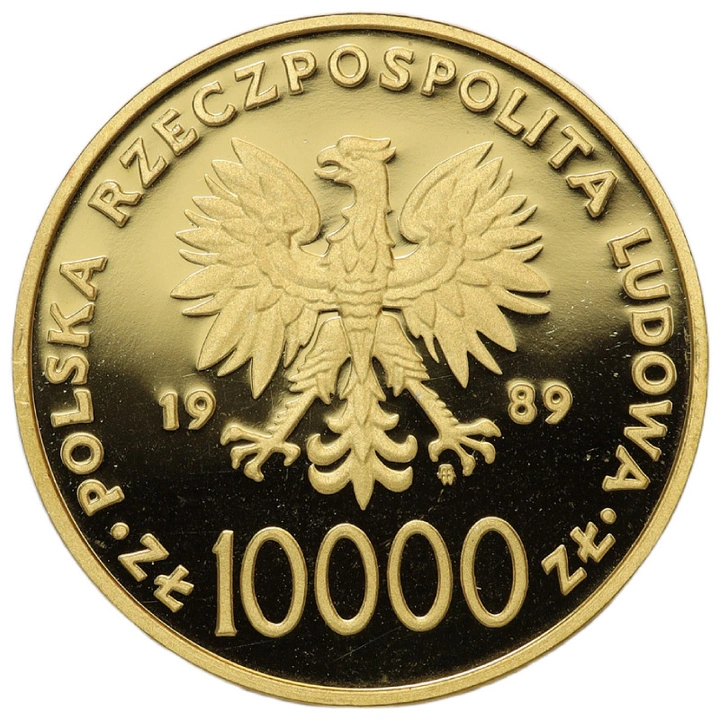 Goldmünze Johannes Paul II 10 00 Zloty 1 Unze Gold 1989 Proof