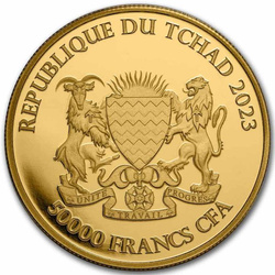 Chad Panda Rojo 1 onza Oro 2023