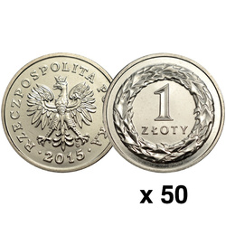 Banca Națională a Poloniei 1 zlot Rolă bancară 50 bucăți - Ani diferiți