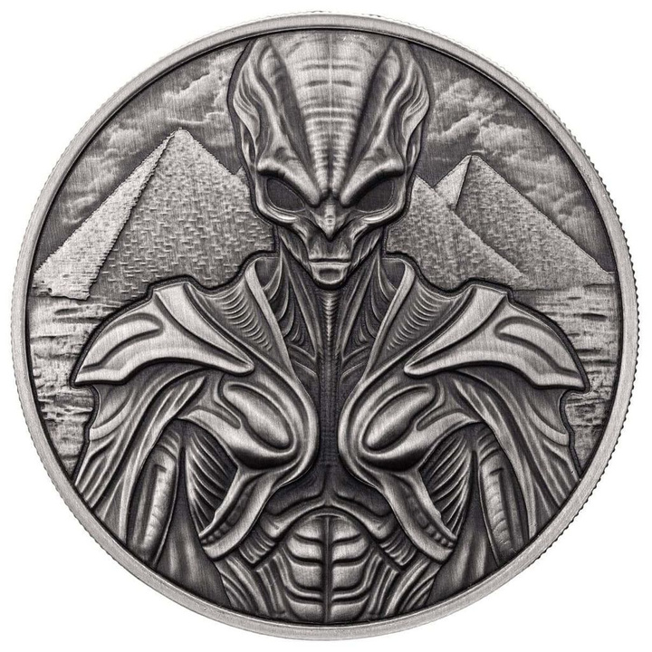 Srebrna Moneta Scottsdale Mint: Alien 1 uncja Srebra 2025 Antiqued Coin