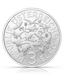 Styracosaurus albertensis kolorowany 3 Euro Miedź 2021