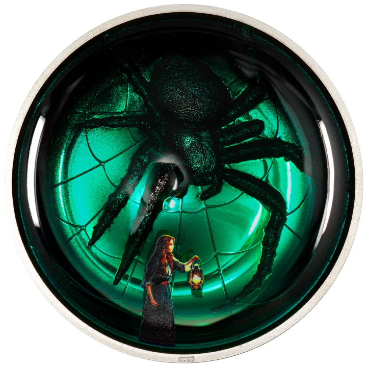 Isole Cook: Phobias - Arachnophobia colorato 2 once d'argento 2025 Proof