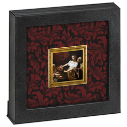 Niue: Caravaggio - Judith Beheading Holofernes coloured 1 oz Silver 2022 Gilded Proof Coin
