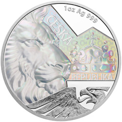 Niue: León Checo 1 oz Plata 2023 Proof con Holograma