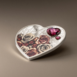 Cook Islands: Brilliant Love - Roses coloured $5 Silver 2024 Proof Coin