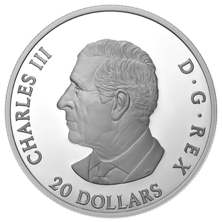 Canada: Moon Sky - Raven Colored $20 Silver 2025 Proof Hologram