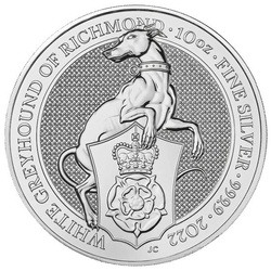 The Queen’s Beasts: White Greyhound of Richmond 10 oz Silber 2022