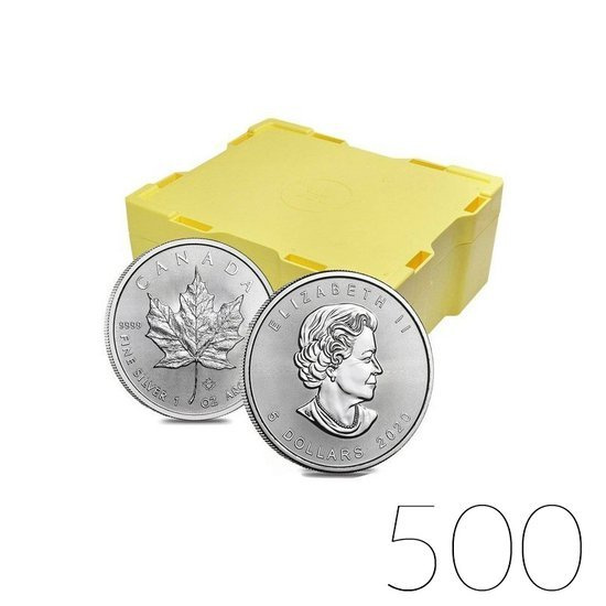Kanadský javorový list 1 unce stříbra 2020 BALÍČEK 500 KS