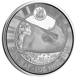 Cayman Islands: Stingray 1 oz Silver 2023 Prooflike 