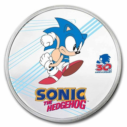 Niue: Sonic Hedgehog kolorowany 1 uncja Srebra 2021
