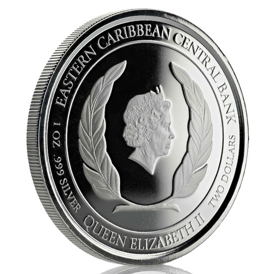 Anguilla: Lobster coloured 1 oz Silber 2019 Proof