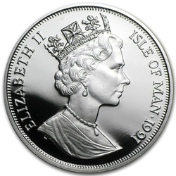 Isle of man cat series: Maine Coon 1 oz Silver 1993 Proof