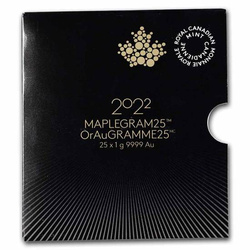 Canadian Maple Leaf 25 x 1 gram Gold 2022