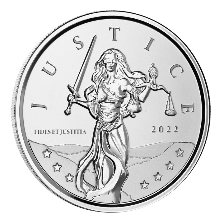 Gibraltar: Lady Justice 1 uncja Srebra 2022
