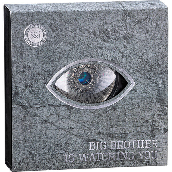 Camerun Big Brother is Watching You 2 oz Argint 2023 High Relief Antique Finish