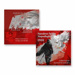 Lingot Fête nationale de l'indépendance « 11 novembre » 1918 coloré 2 onces d'argent 2024 Finition antique