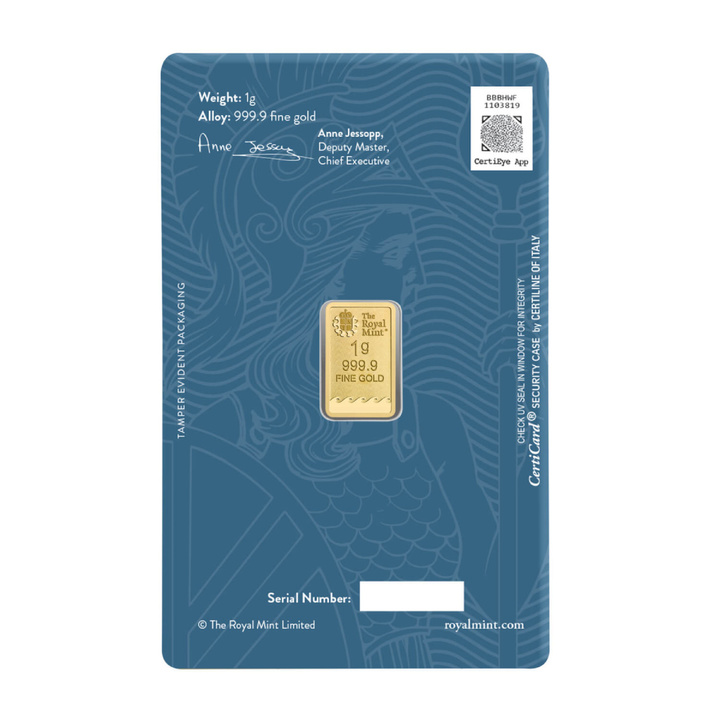 The Royal Mint - Britannia 1 gram Gold Bar