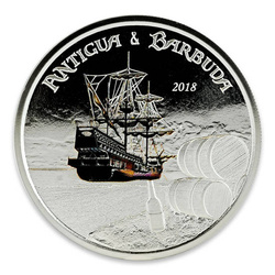 Antigua-et-Barbuda : Rum Runner coloré 1 once d'argent 2018 Proof