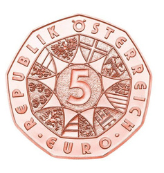 Velikonoční kuře 5 euro 2021 Měď