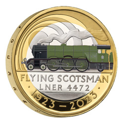 The Centenary of the Flying Scotsman £2 coloured Silver 2023 Gilded Proof