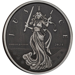 Gibraltar: Lady Justice 1 oz Silber 2024 Antiqued Coin