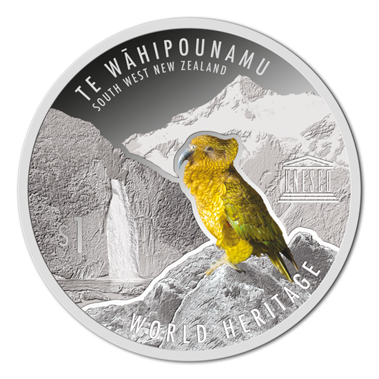 Patrimoine mondial : Te Wahipounamu 1 once d'argent 2015 Proof