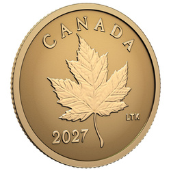 Moneda de oro Iconic Maple Leaf 0,5 g de oro 2027 Reverse Proof