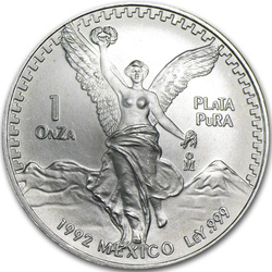 Mexikói Libertad 1 uncia ezüst 1992