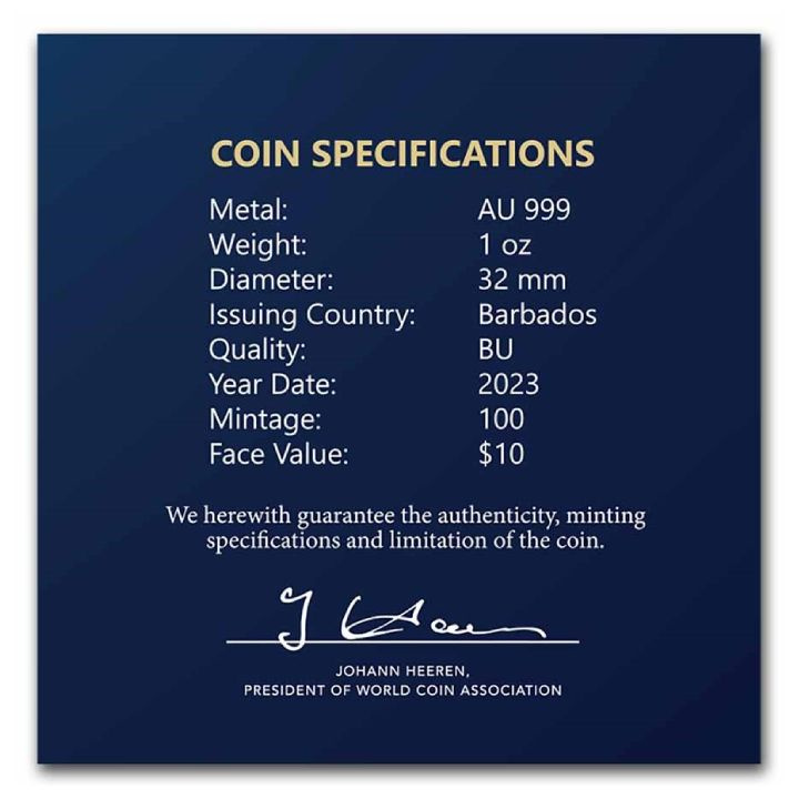 Barbados: Caribbean - Octopus 1 oz Gold 2023