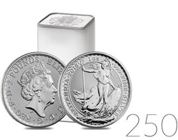 Britannia 1 Onza Plata 2018 PAQUETE DE 250 PAQUETES