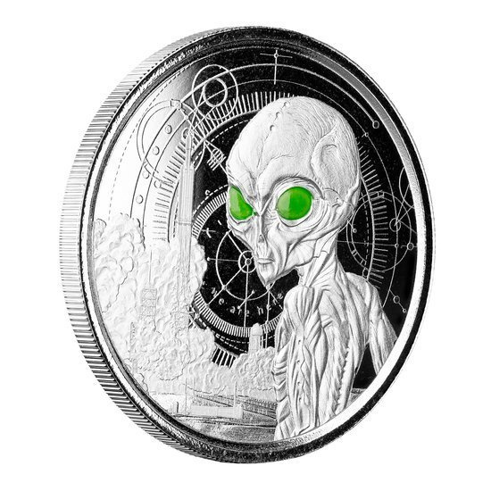 Ghana: Alien coloured 1 oz Silber 2021 Proof