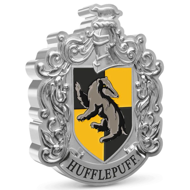 Niue: Harry Potter - Stemma di Tassorosso colorato 1 oncia d'argento 2021 Proof