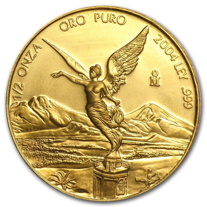 Dea della Libertà messicana 1/2 oncia d'oro 2004