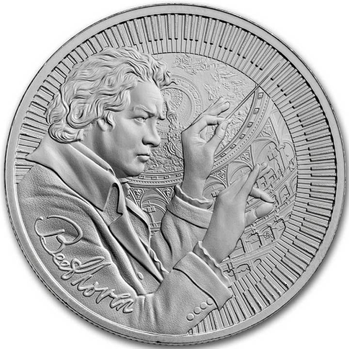 Niue: Icons of Inspiration - Beethoven 1 uncja Srebra 2024