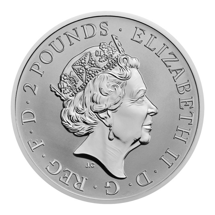 Set di 2 monete The Royal Tudor Beasts: The Yale of Beaufort 2 x 1 oncia 2023 Proof