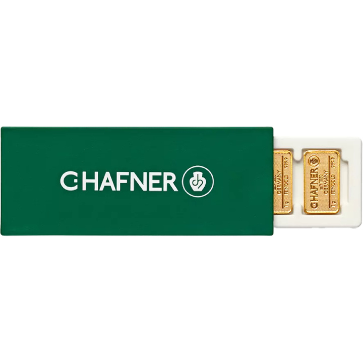 C. Hafner SmartBox Set 25 x 1 gram Gold Bars LBMA GD Refiner