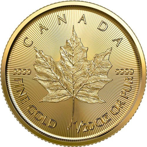 Hoja de Arce Canadiense 1/20 oz Oro 2022