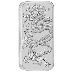 Moneda-lingote de plata Dragón 1 onza de plata 2026