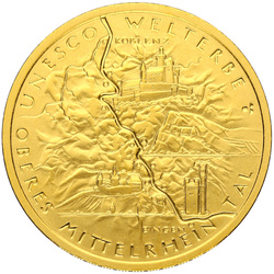 Germany: UNESCO World Heritage Site - Upper Middle Rhine Valley 1/2 oz Gold 2015 